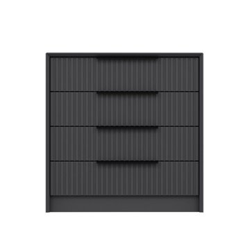 Cassettiera 4 cassetti incassati Kale antracite effetto cannettato 72x42x77H