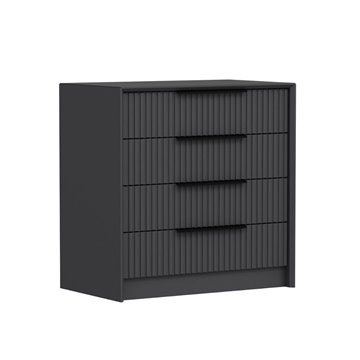 Cassettiera 4 cassetti incassati Kale antracite effetto cannettato 72x42x77H