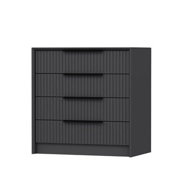 Cassettiera 4 cassetti incassati Kale antracite effetto cannettato 72x42x77H