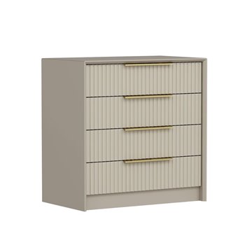 Cassettiera 4 cassetti incassati Kale cashmere effetto cannettato 72x42x77H