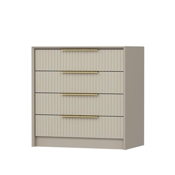 Cassettiera 4 cassetti incassati Kale cashmere effetto cannettato 72x42x77H