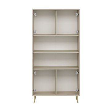 Credenza alta Kale effetto cannettato cashmere 90x35x180H - Eleganza Verticale