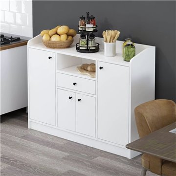 Mobile multiuso Arina bianco 4 ante e cassetto 120x35x90H