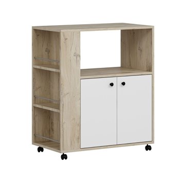 Mobile multiuso elegante e funzionale rovere e bianco Monni 82x45x95H - Ordine e Design