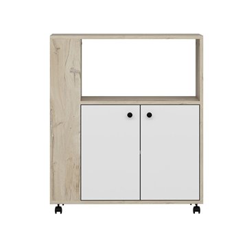 Mobile multiuso elegante e funzionale rovere e bianco Monni 82x45x95H - Ordine e Design