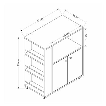 Mobile multiuso elegante e funzionale rovere e bianco Monni 82x45x95H - Ordine e Design