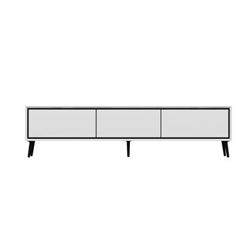 Porta TV Mandy bianco 180x35x45H con 3 ante e piedi neri