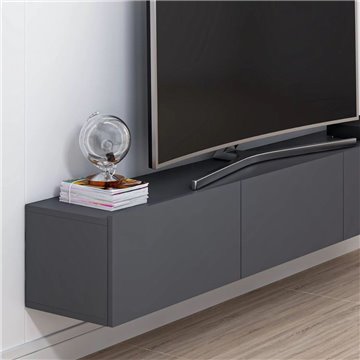 Mobile TV sospeso Rigel antracite 180x32x30H: 3 ante e stile minimal
