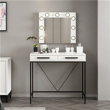 Toeletta da Trucco bianco Sane 90x45x80H: Eleganza e funzionalità per il tuo beauty corner