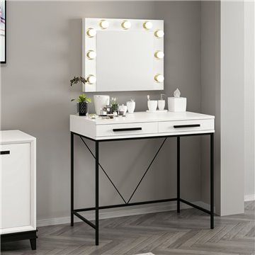 Toeletta da Trucco bianco Sane 90x45x80H: Eleganza e funzionalità per il tuo beauty corner
