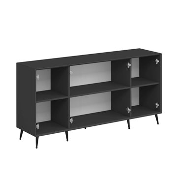 Madia Kale 4 ante antracite effetto cannettato 180x45x90H : Eleganza e Funzionalità
