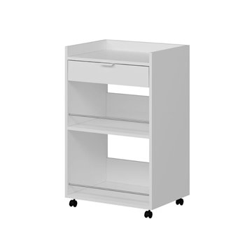 Carrello da cucina con cassetto e vani a giorno Liana bianco 60x45x95H