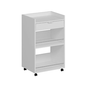 Carrello da cucina con cassetto e vani a giorno Liana bianco 60x45x95H