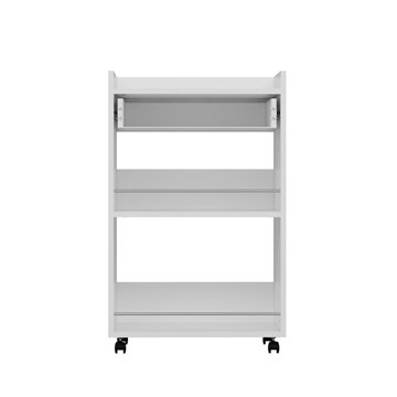 Carrello da cucina con cassetto e vani a giorno Liana bianco 60x45x95H