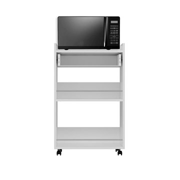 Carrello da cucina con cassetto e vani a giorno Liana bianco 60x45x95H