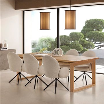 Tavolo rettangolare fisso rovere RINA 220x100x76H  - Eleganza mediterranea