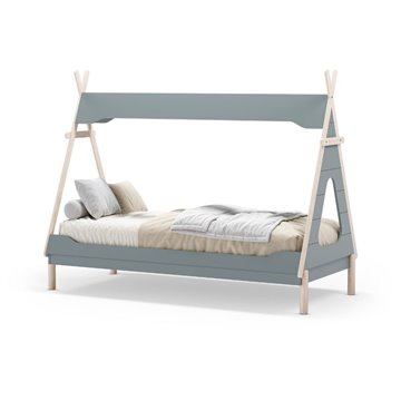 Letto a tenda singolo Nora verde petrolio e bianco 205,6x104,1x162,4 - Un rifugio da sogno per grandi avventure