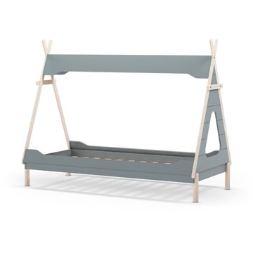 Letto a tenda singolo Nora verde petrolio e bianco 205,6x104,1x162,4 - Un rifugio da sogno per grandi avventure