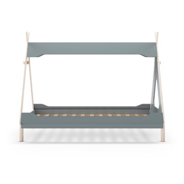 Letto a tenda singolo Nora verde petrolio e bianco 205,6x104,1x162,4 - Un rifugio da sogno per grandi avventure