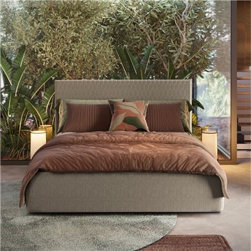 Camera da letto Faba con armadio noce e talco e letto contenitore Parigi