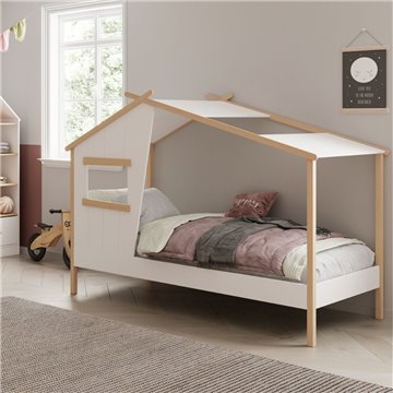 Letto singolo a casetta Luba in legno massiccio - Un rifugio incantato per i sogni del tuo bambino