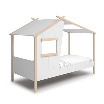 Letto singolo a casetta Luba in legno massiccio - Un rifugio incantato per i sogni del tuo bambino