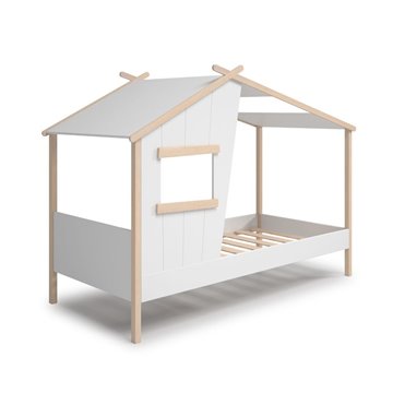 Letto singolo a casetta Luba in legno massiccio - Un rifugio incantato per i sogni del tuo bambino