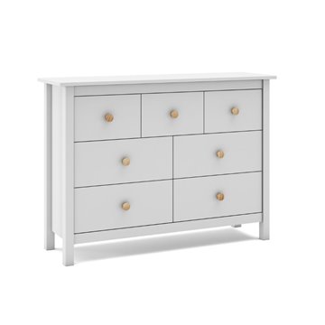 Cassettiera Max in legno massiccio bianco 110x40x80H - 7 Cassetti, stile e versatilità