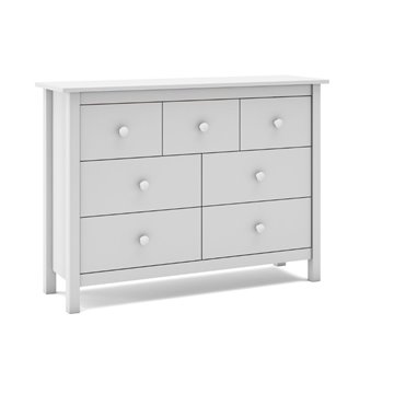 Cassettiera Max in legno massiccio bianco 110x40x80H - 7 Cassetti, stile e versatilità