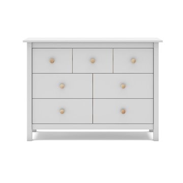 Cassettiera Max in legno massiccio bianco 110x40x80H - 7 Cassetti, stile e versatilità