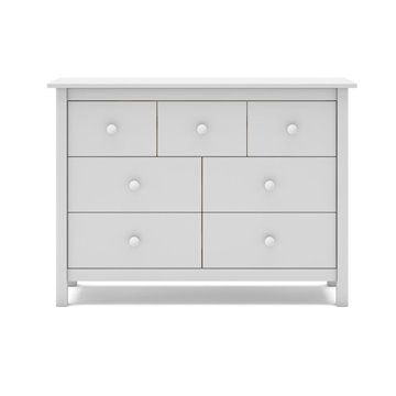 Cassettiera Max in legno massiccio bianco 110x40x80H - 7 Cassetti, stile e versatilità