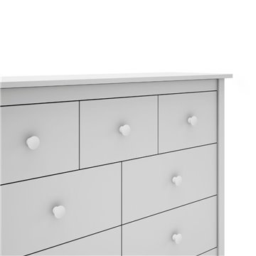Cassettiera Max in legno massiccio bianco 110x40x80H - 7 Cassetti, stile e versatilità