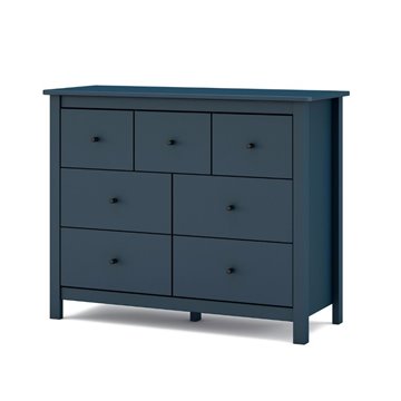 Cassettiera Misti in legno massiccio blu 110x40x820H - 7 Cassetti, Design e organizzazione