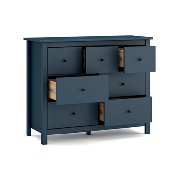 Cassettiera Misti in legno massiccio blu 110x40x820H - 7 Cassetti, Design e organizzazione