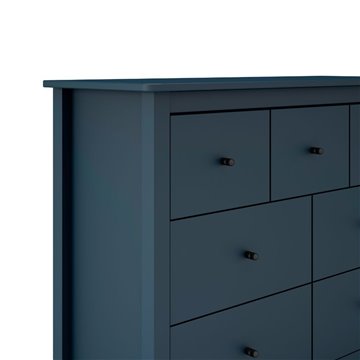 Cassettiera Misti in legno massiccio blu 110x40x820H - 7 Cassetti, Design e organizzazione