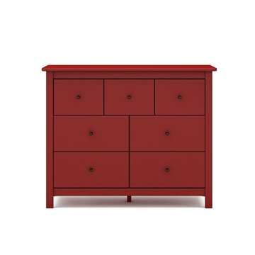 Cassettiera Misti in legno massiccio bordeaux 110x40x820H - 7 Cassetti, Design e organizzazione