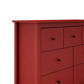 Cassettiera Misti in legno massiccio bordeaux 110x40x820H - 7 Cassetti, Design e organizzazione