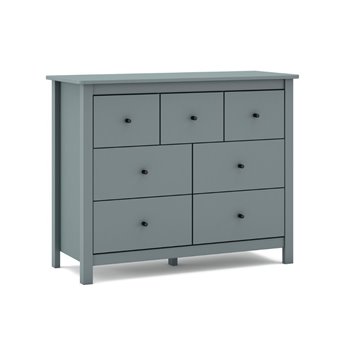 Cassettiera Misti in legno massiccio verde cachi 110x40x820H - 7 Cassetti, Design e organizzazione