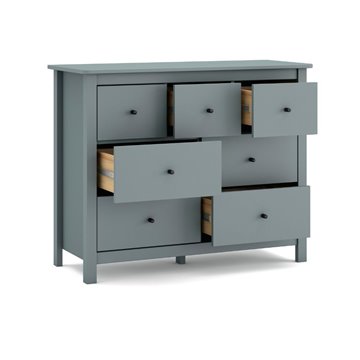 Cassettiera Misti in legno massiccio verde cachi 110x40x820H - 7 Cassetti, Design e organizzazione