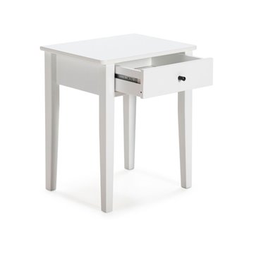 Comodino Bart in legno massiccio bianco e cassetto - Eleganza e funzionalità quotidiana