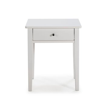 Comodino Bart in legno massiccio bianco e cassetto - Eleganza e funzionalità quotidiana