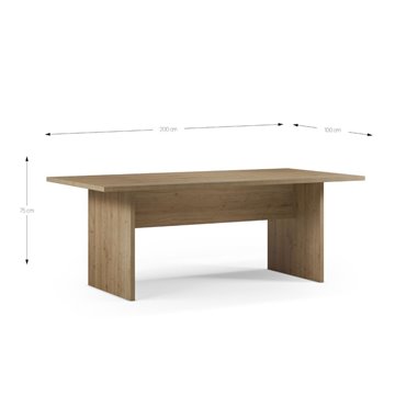 Tavolo rettangolare fisso Loana rovere cadiz 200x100x75H - Eleganza conviviale per ogni occasione