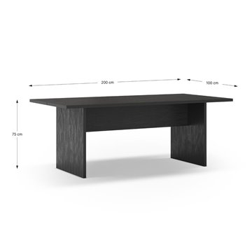 Tavolo rettangolare fisso Loana nero 200x100x75H - Eleganza conviviale per ogni occasione