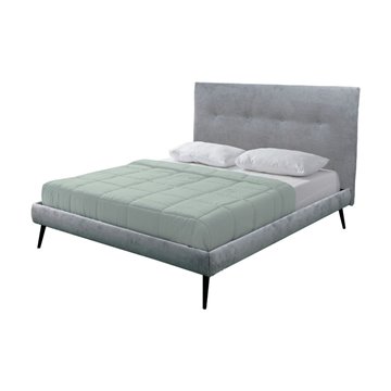 Letto matrimoniale con rete inclusa Stiletto tessuto grigio chiaro