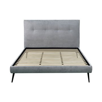 Letto matrimoniale con rete inclusa Stiletto tessuto grigio chiaro