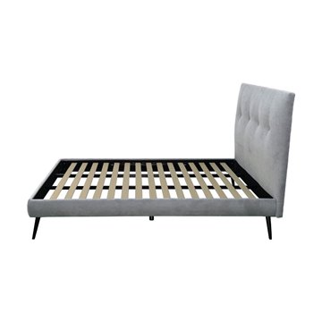 Letto matrimoniale con rete inclusa Stiletto tessuto grigio chiaro