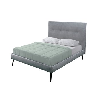 Letto una piazza e mezza con rete inclusa Stiletto tessuto grigio chiaro