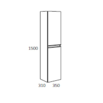 Colonna pensile bagno sospesa con 2 ante colore rovere 35x31x150H cm - Moider