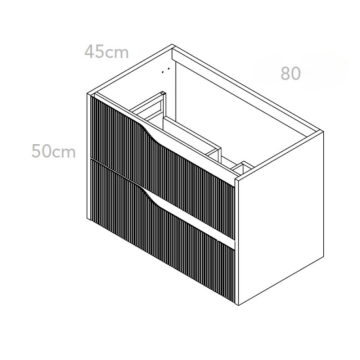 Mobile bagno sospeso bianco opaco 80 cm con cassetti Gaper