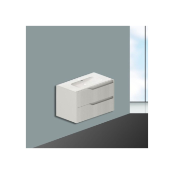 Mobile bagno sospeso cashmere 80 cm con cassetti cannettati